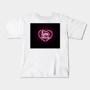 Love all the time neon sign Kids T-Shirt